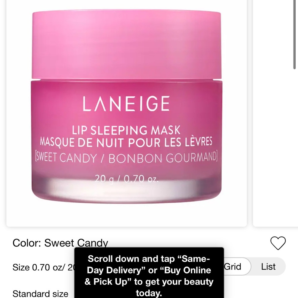 LANEIGE Lip Sleeping Mask - Sweet Candy Pink Jar